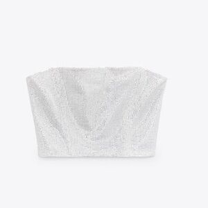 Silver Sequin Tube Top